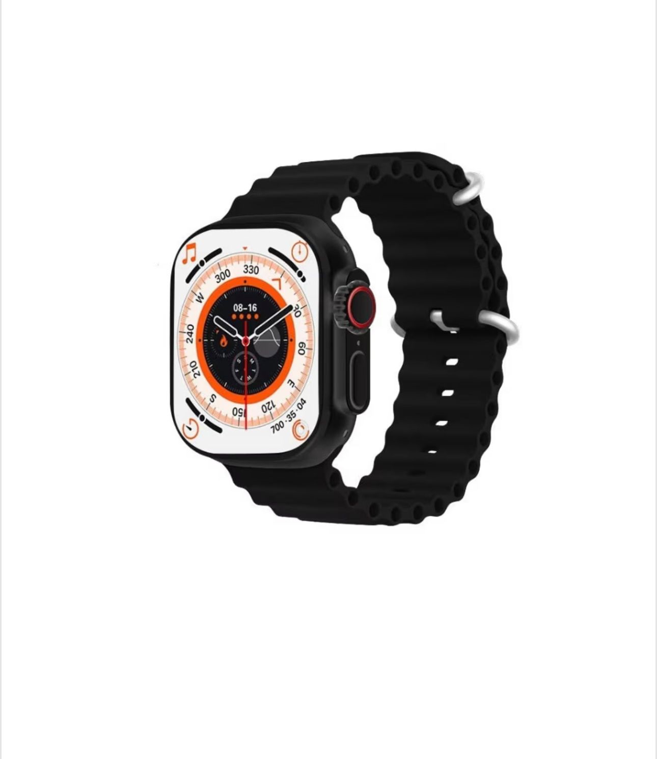 Ceas SmartWatch JRH™ Ultra Watch, 2.0" IPS FULL VIEW, Apel Bluetooth, Termometru, Oximetru,Apel si Retele Sociale, Monitorizare Ritm Cardiac si Tensiune Arteriala, Curea Silicon Ultra, negru + Casca mini picatura Wireless, Bluetooth 4.2 cadou