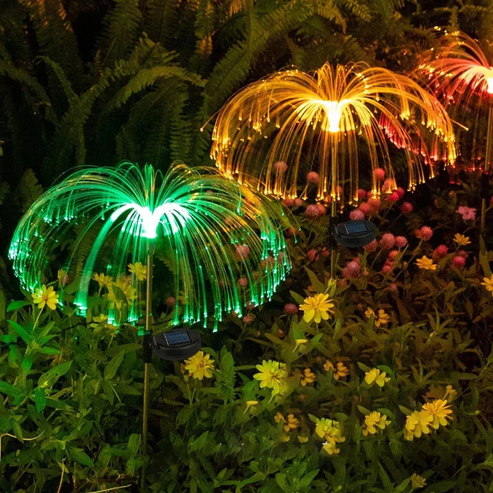 Set 2 bucati Lampa solara stil meduza, Alba