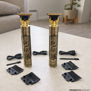 Pachet 2 bucati Masina de tuns profesionala, reincarcabila USB, lama T precisa, pentru par, barba si contur PromotiiZilnice