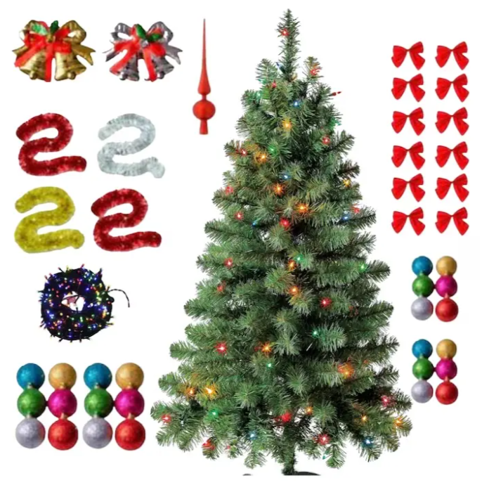 Pachet Promotional de Craciun: Brad artificial impodobit, 180cm