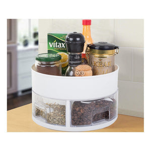 Organizator rotativ, pentru bucatarie, sertare de condimente si lingurite din plastic, rotund, 13x22, 5 cm PromotiiZilnice