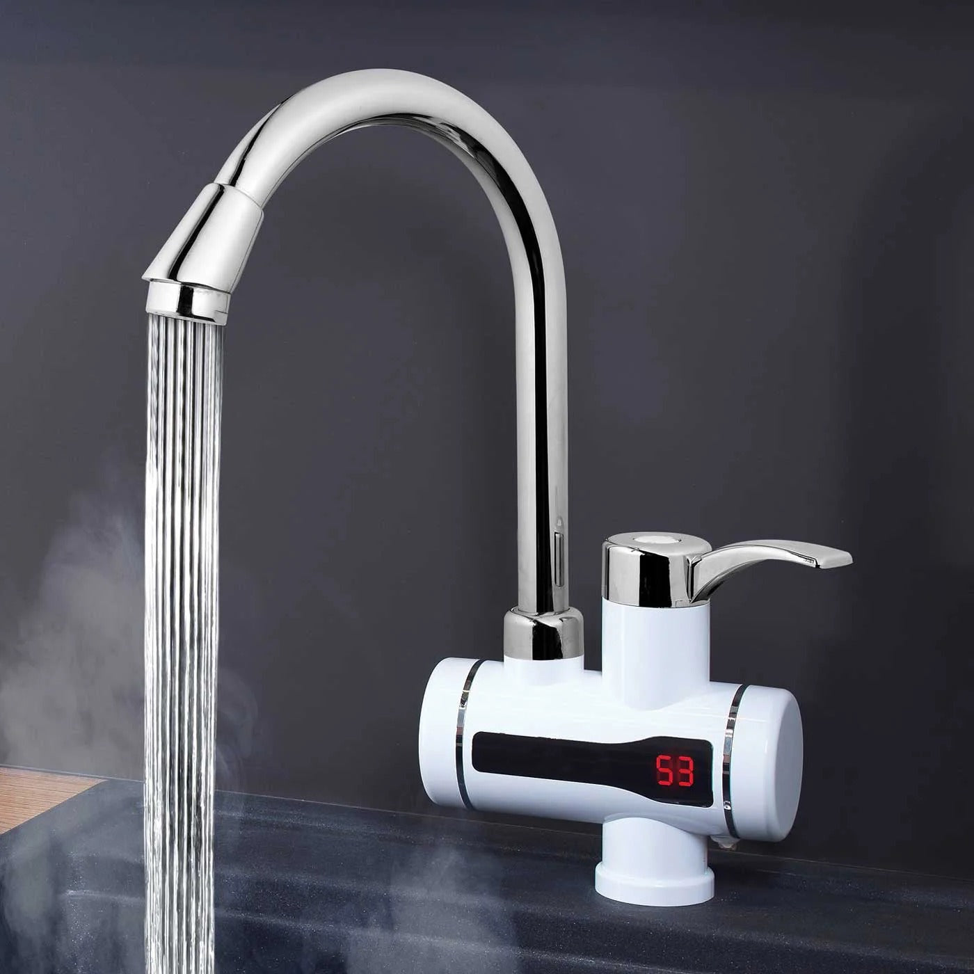 Robinet pentru apa calda 3000W, Electric, Instant cu afisare LCD - PromotiiZilnice