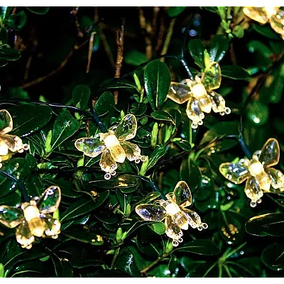 1+1 Gratis - Instalatie solara 50 Led fluturi, alb cald