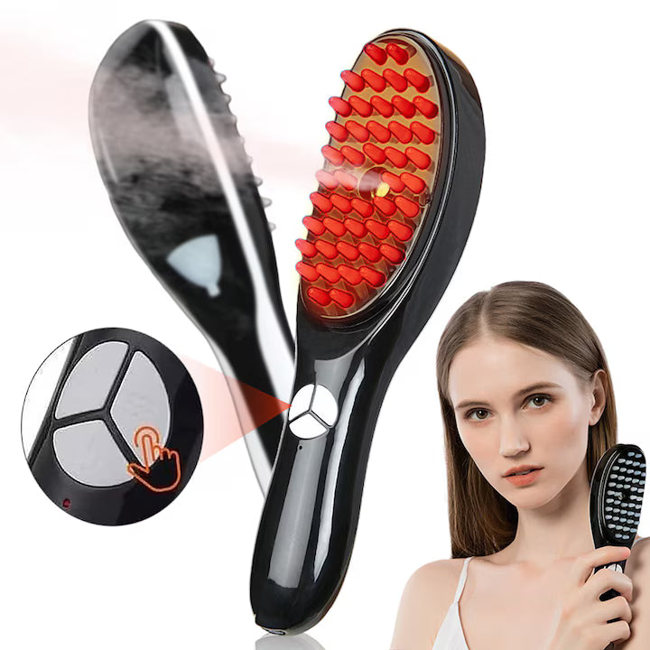 Perie de par electrica cu atomizare ioni negativi, masaj al scalpului, difuzor de ulei de ingrijire PromotiiZilnice