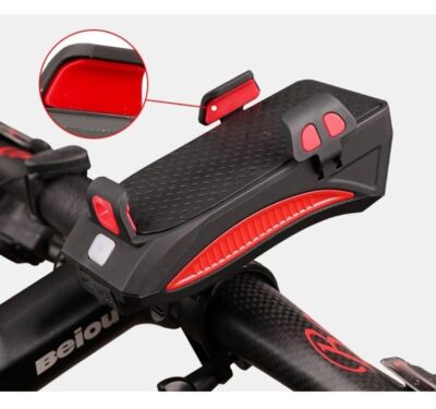 Lanterna suport telefon bicicleta, alarma, baterie de incarcare