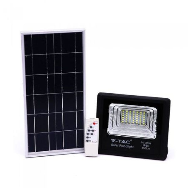 Proiector LED 25W cu panou solar si telecomanda