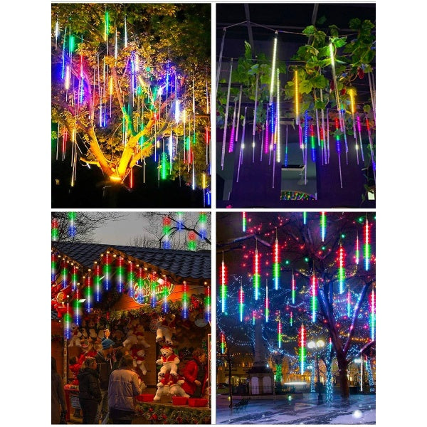 Instaltie tub luminos tip ploaie meteoriti cu 8 tuburi, 50 cm