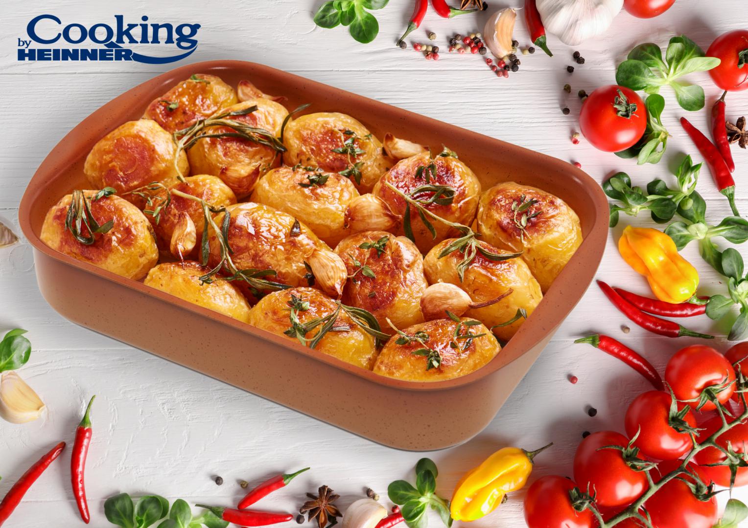 TAVA ALUMINIU 35X25X7.2 CM, CERAMICA, COOKING BY HEINNER