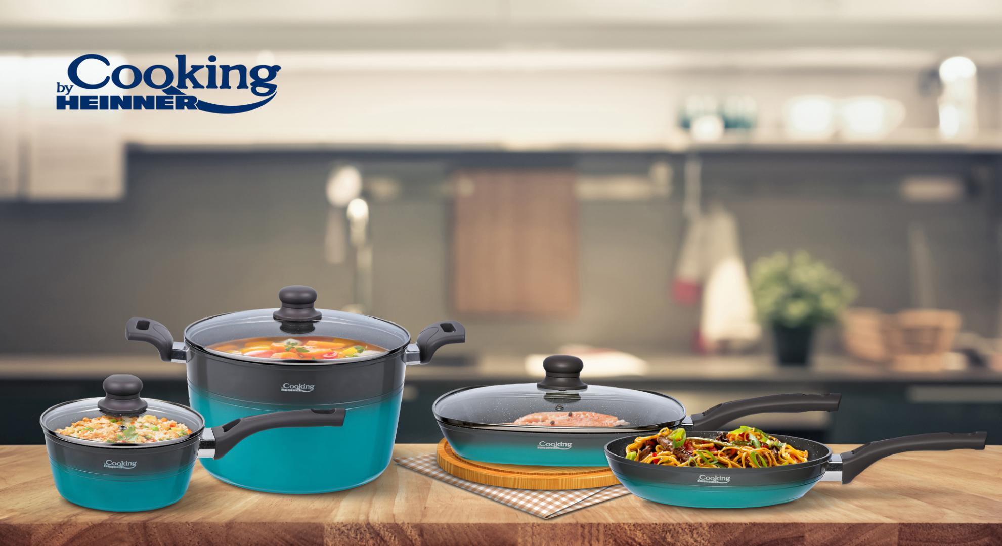 SET GATIT 7 PIESE ALUMINIU, GREEN COOK, COOKING BY HEINNER