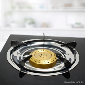 Plită/Sticlă Arzătoare pe GPL 3 Ochiuri – Plită Gaz Butelie – Design Negru Elegant PromotiiZilnice