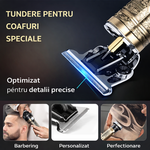Pachet 2 bucati Masina de tuns profesionala, reincarcabila USB, lama T precisa, pentru par, barba si contur PromotiiZilnice