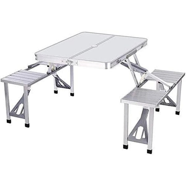 Masa de cafea 4 Scaune din aluminiu pentru camping în aer liber portabila si pliabila pentru picnic tip valiza