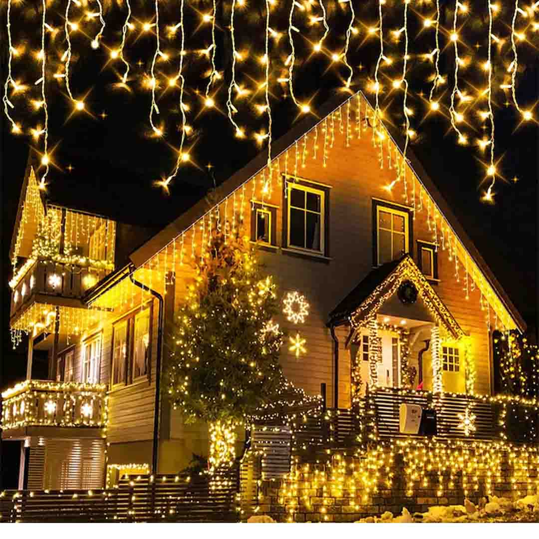 Set 3x Instalatie franjuri 12M Alb Cald