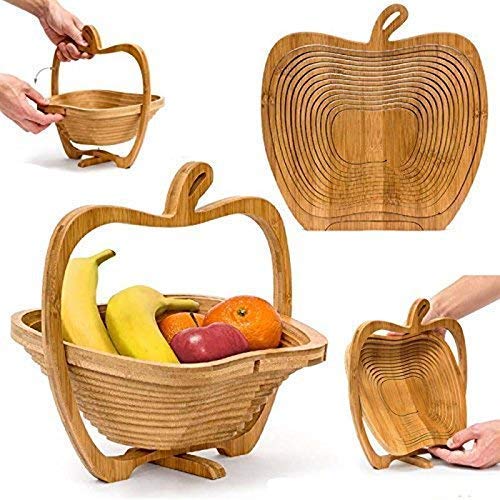 Cos de fructe pliabil in forma de mar din bambus