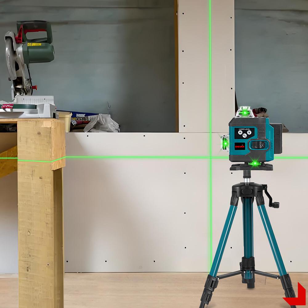 Nivela laser 4D, 16 linii, cu telecomanda, cu 1 baterie, albastru/negru - PromotiiZilnice