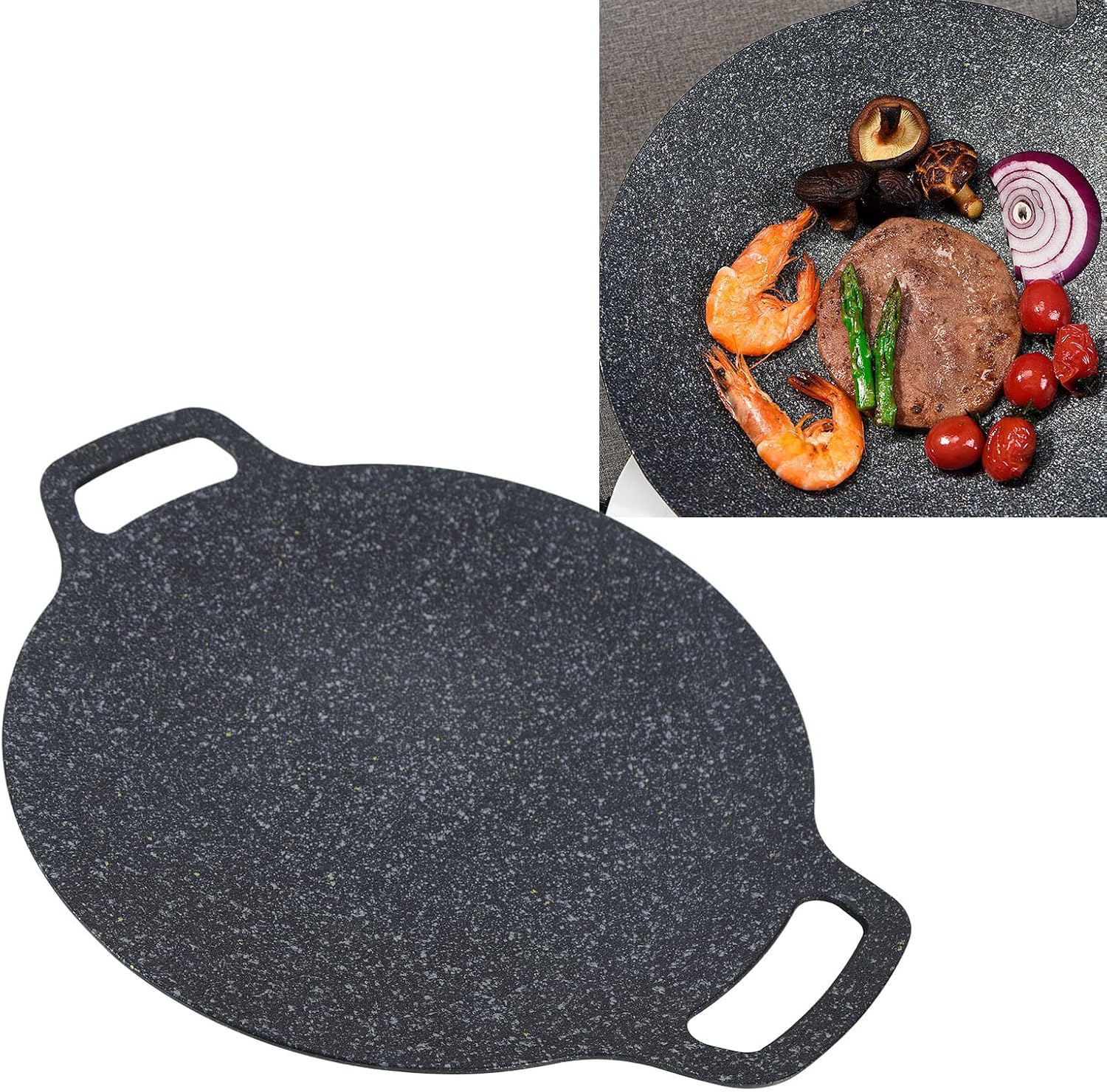 Set 2 x Tava copt rotunda, aluminiu, negru, 34cm