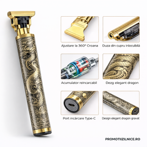 Pachet 2 bucati Masina de tuns profesionala, reincarcabila USB, lama T precisa, pentru par, barba si contur PromotiiZilnice