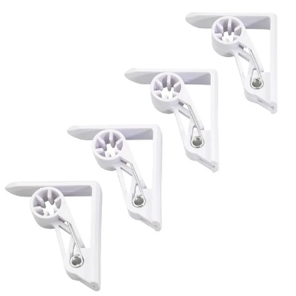 Set 4 cleme pentru prins fata de masa, Alb