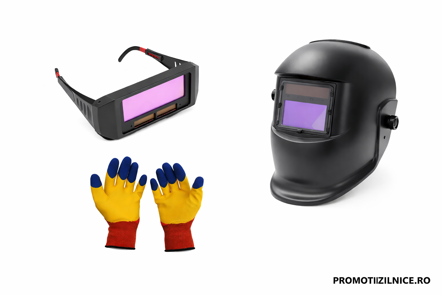 Pachet Profesional pentru Sudură – Masca Automată cu LCD + Ochelari Protecție + Mănuși PromotiiZilnice