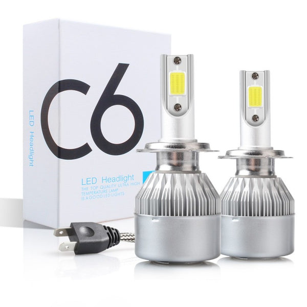 Set 2 Lampi LED C6 H7 temperatura 6000K putere 36 W lumina alba