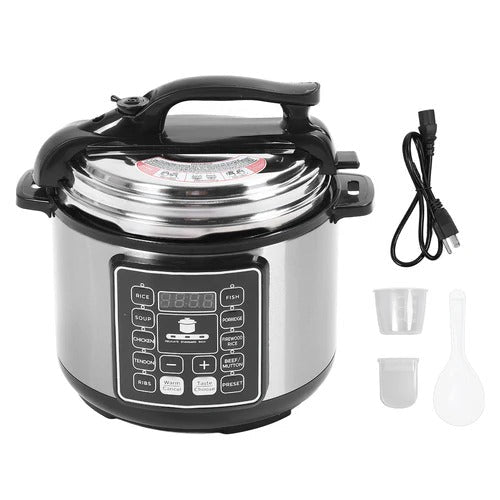 Multicooker 6L cu 14 programe, gatire sub presiune si mentinere la cald, negru/argintiu - PromotiiZilnice