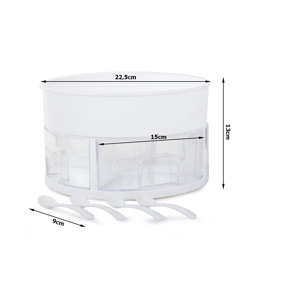 Organizator rotativ, pentru bucatarie, sertare de condimente si lingurite din plastic, rotund, 13x22, 5 cm PromotiiZilnice
