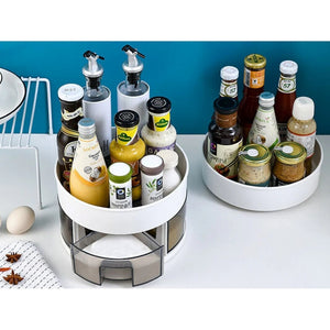 Organizator rotativ, pentru bucatarie, sertare de condimente si lingurite din plastic, rotund, 13x22, 5 cm PromotiiZilnice