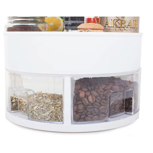 Organizator rotativ, pentru bucatarie, sertare de condimente si lingurite din plastic, rotund, 13x22, 5 cm PromotiiZilnice