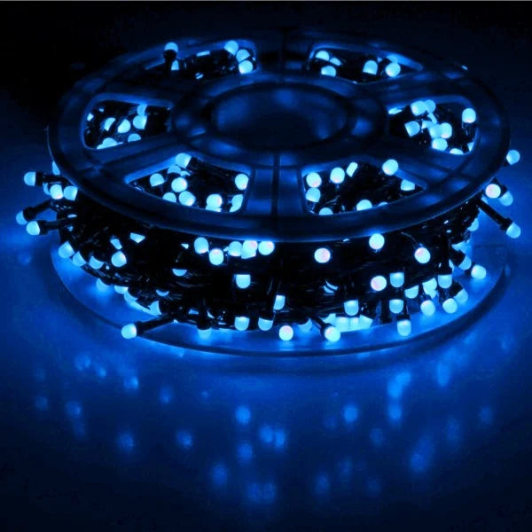 Set 2 x Instalatie Liniara Rola 50 m, Interior/Exterior , 300 LED-uri, Alb Rece, Albastru