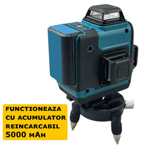 Nivela Laser 4D, Cu Autonivelare, 16 Linii, 4x360º, IP-54, 25m, Precizie Milimetrica, Lumina Verde, Platforma De Ridicare, Suport Pentru Perete, Trepied, Telecomanda MagDiscount.ro