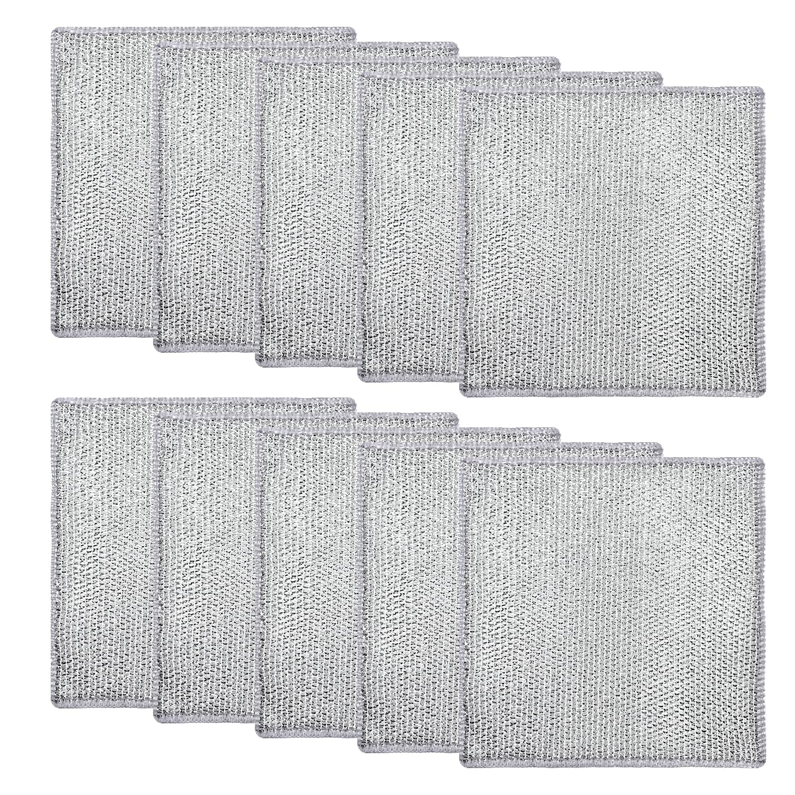 Set 10 lavete multifunctionale, reutilizabile, 20 x 20 cm, argintiu