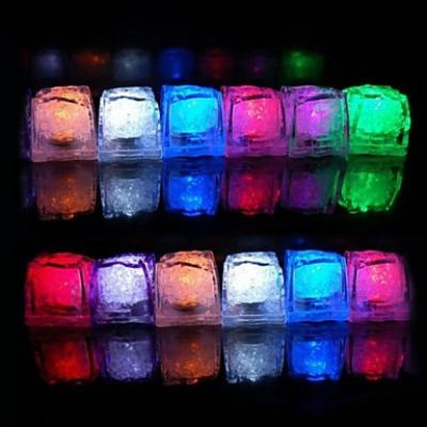 Set 12 Cuburi de gheață, Light Up, 12 Pack Multi Color Led cuburi de gheață, reutilizabile stralucitoare si colorate