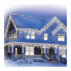 Set 2 x Instalatie franjuri 12 M alb rece  sau albastru