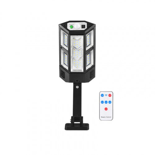 Set 3 x Lampa solara 43 LED SMD 10W, suport prindere, telecomanda