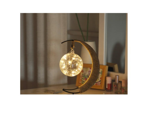 Decoratiune luminoasa - luna cu glob