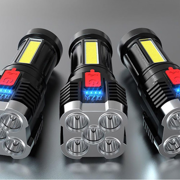 1+1 Cadou - Lanternă Profesională cu 5 Nuclee, 1200 mAh