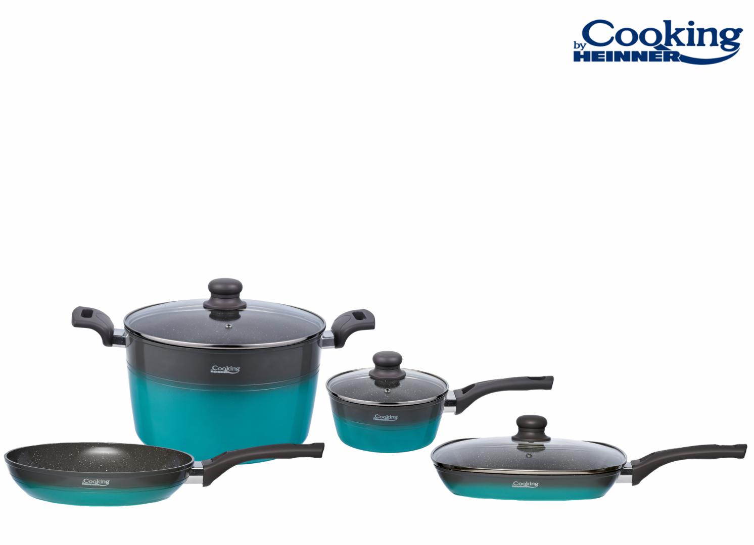 SET GATIT 7 PIESE ALUMINIU, GREEN COOK, COOKING BY HEINNER
