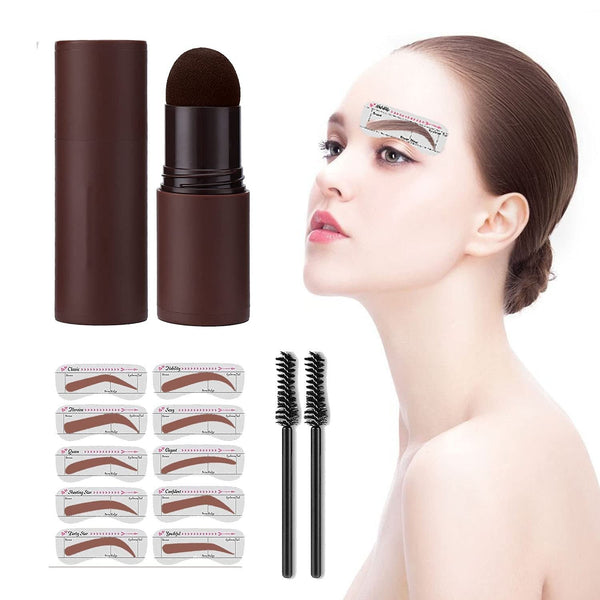 Kit pentru sprancene: pudra, pensula si sabloane