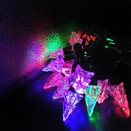 Set 4 x Instalatie solara 50 Led braduti, multicolor