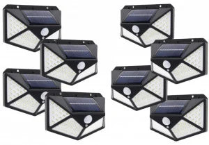 Set 8 Lampi Solare 100 LED si senzor miscare + Lanterna de cap cu senzor